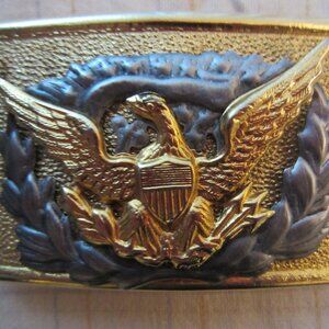 3 BY 2--INCH /GOLD COLOR/METAL/WITH EAGLE ATTACHED /FROM PAKISTAN BELT BUCKEL